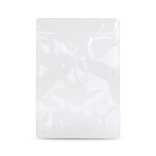 Standbodenbeutel Weiss mit Aromaschutzventil