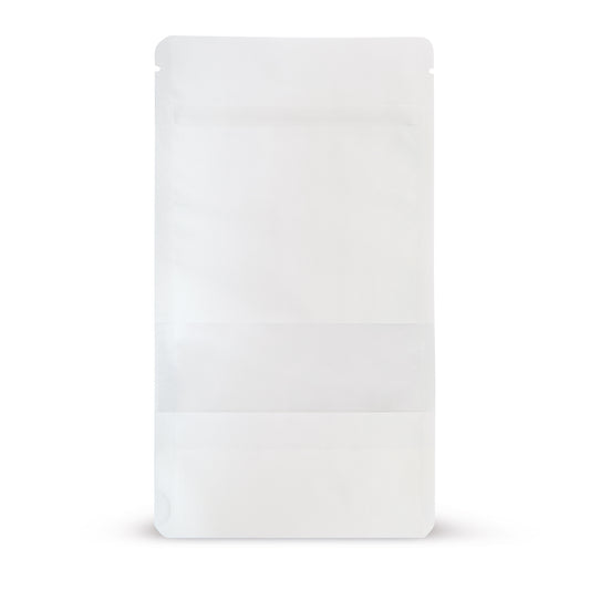 Stand-up pouch kraft paper white with window 1-WEB