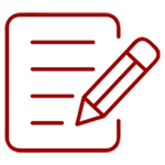 Piktogramm eines Notizblocks mit einem Stift, das für Notizen, Planung oder Ideenfindung steht.