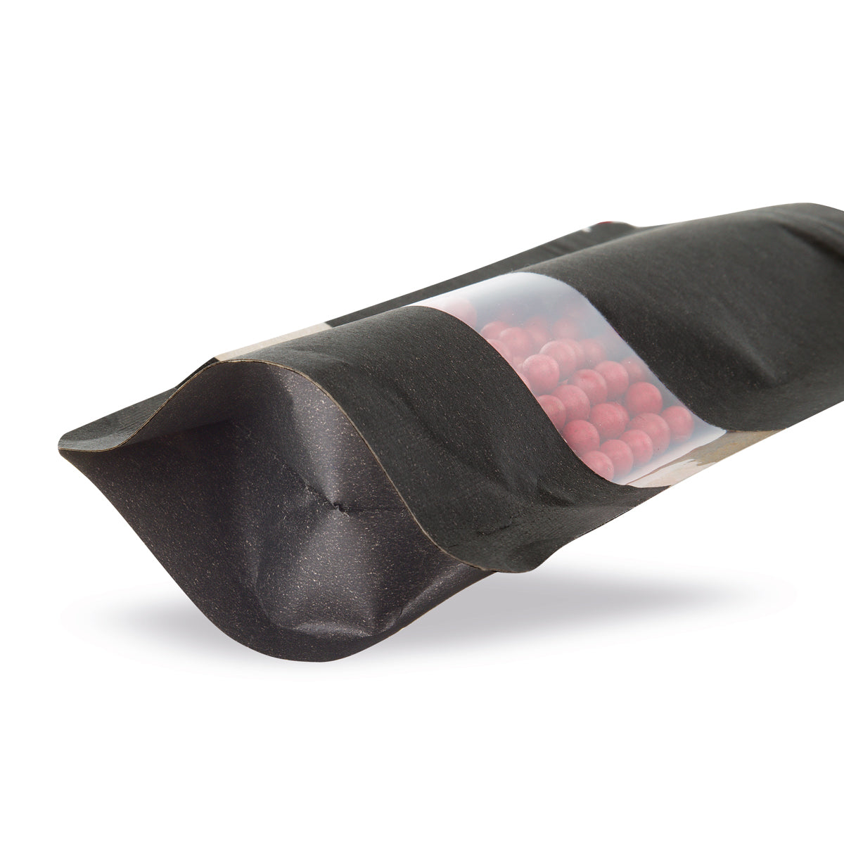Stand-up pouch kraft paper black with window 5-WEB