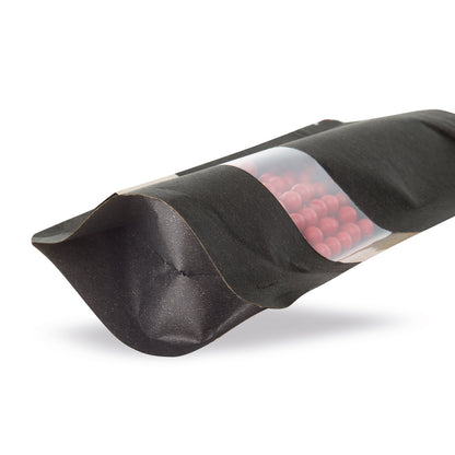 Stand-up pouch kraft paper black with window 5-WEB