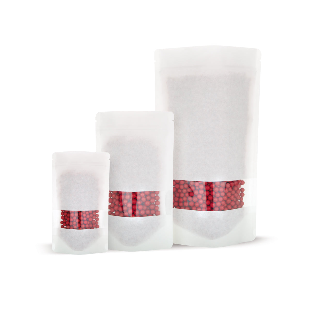 Stand-up pouch kraft paper white with window 6-WEB