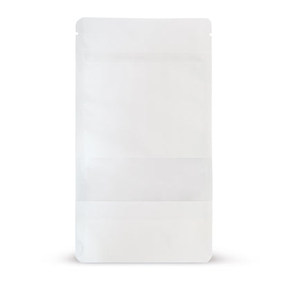 Stand-up pouch kraft paper white with window 1-WEB