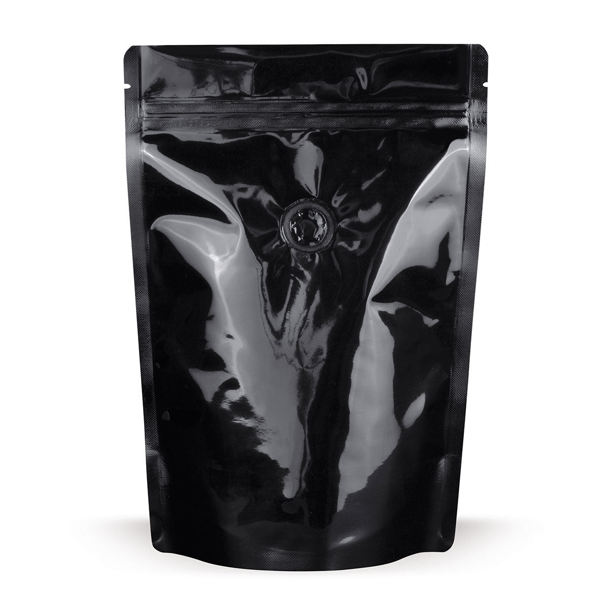 Stand-up pouches, black with aroma protection valve, detail 5