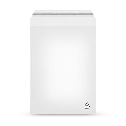 Sachet adhésif en rLDPE avec partie recyclée, rabat biseauté sans trou d'aération, 40 mµ