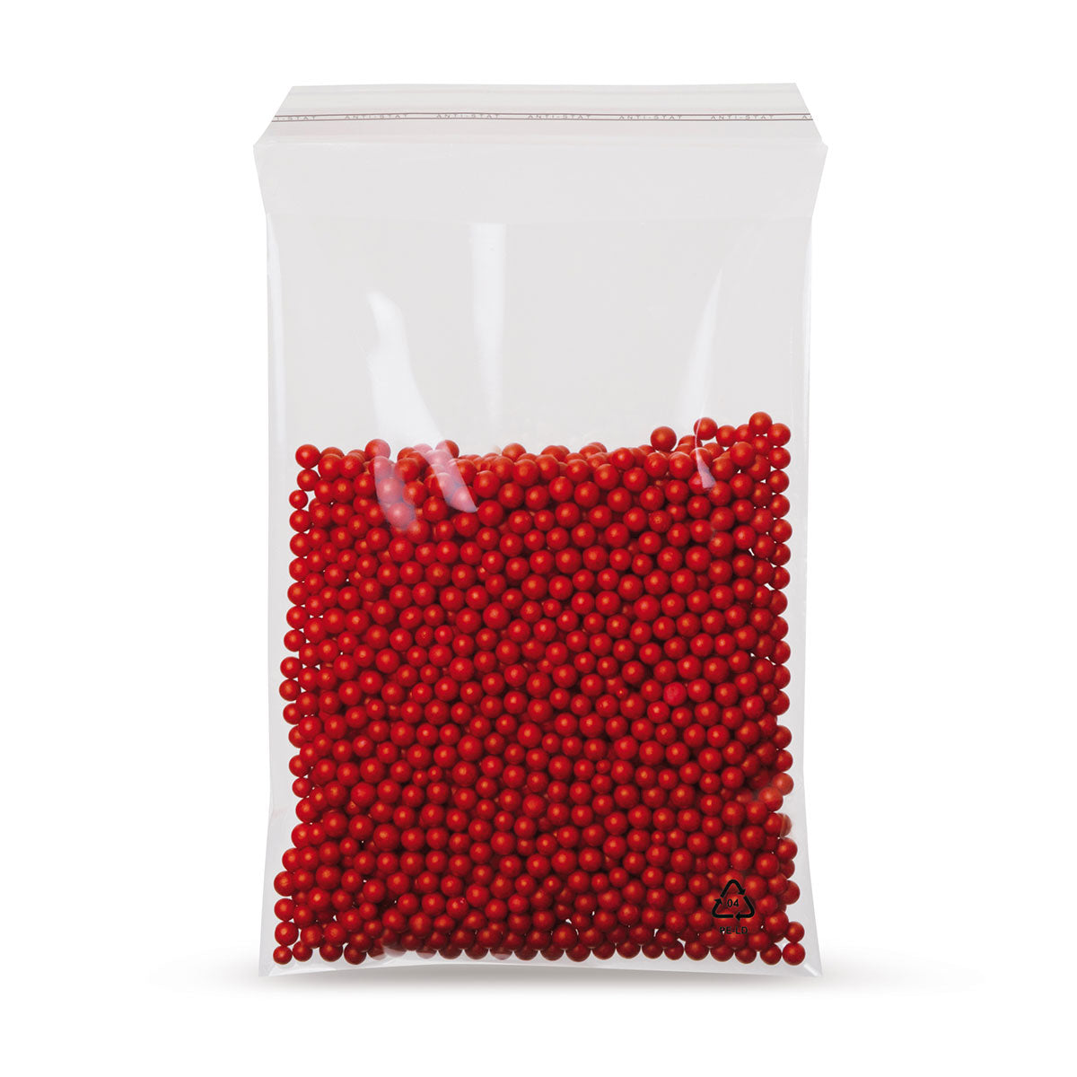 Sachet adhésif en rLDPE avec partie recyclée, rabat biseauté sans trou d'aération, 40 mµ