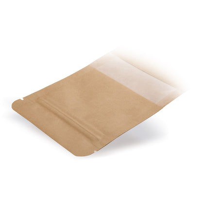 Sachet à fond plat en papier kraft avec fenêtre transparente Détail 2