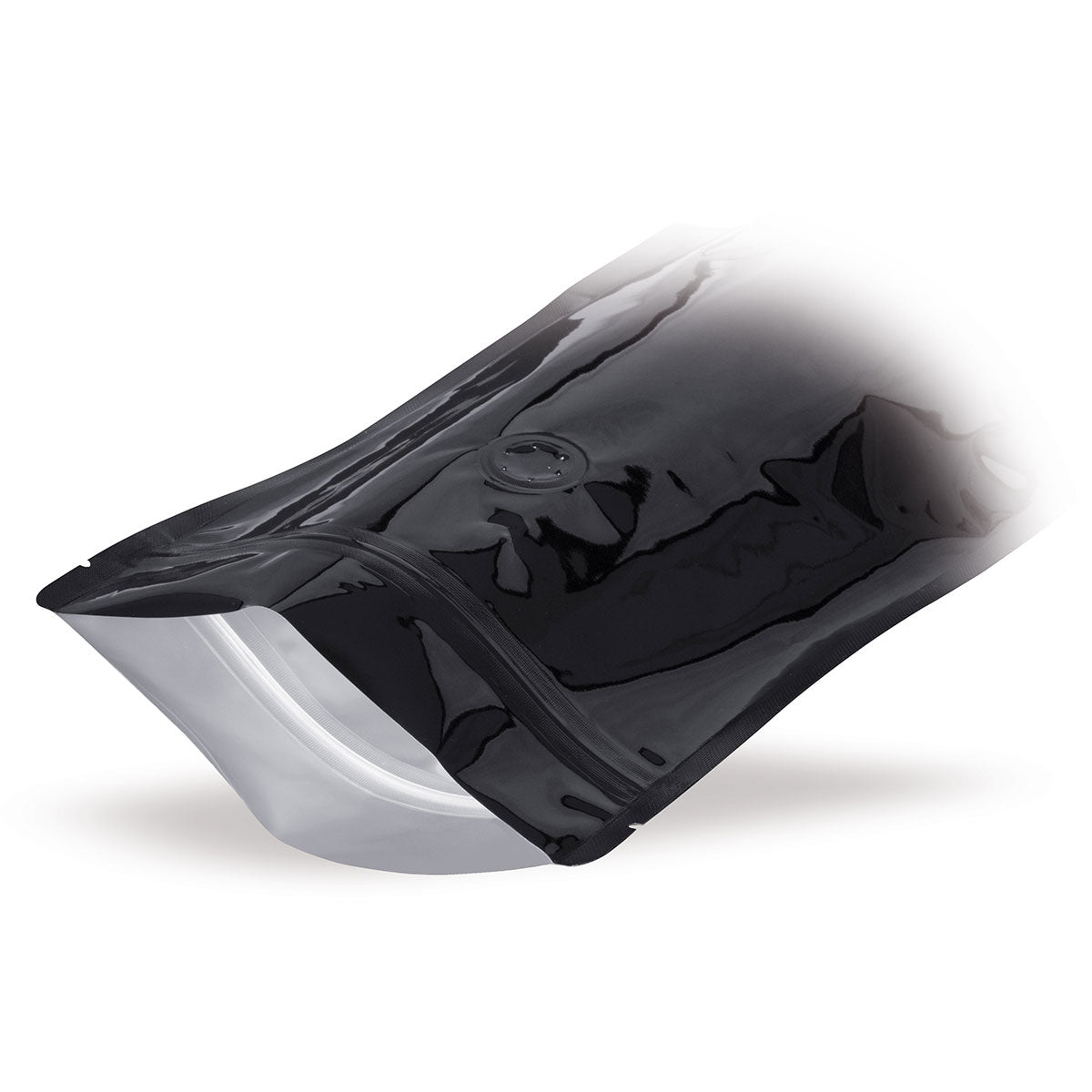 Sachets à fond plat noirs avec valve de protection de l'arôme Détail 3