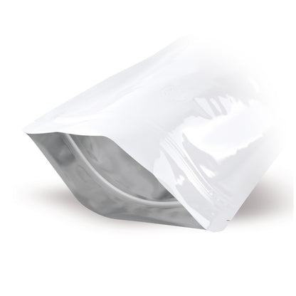 Sacchetto con fondo piatto bianco con valvola salva aroma